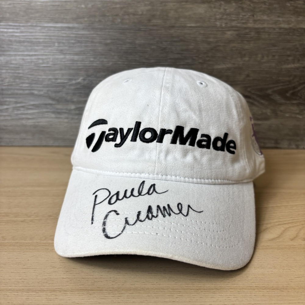Taylormade Hat Cap Strap Back Womens One‎ Size White Golf Paula Creamer Signed